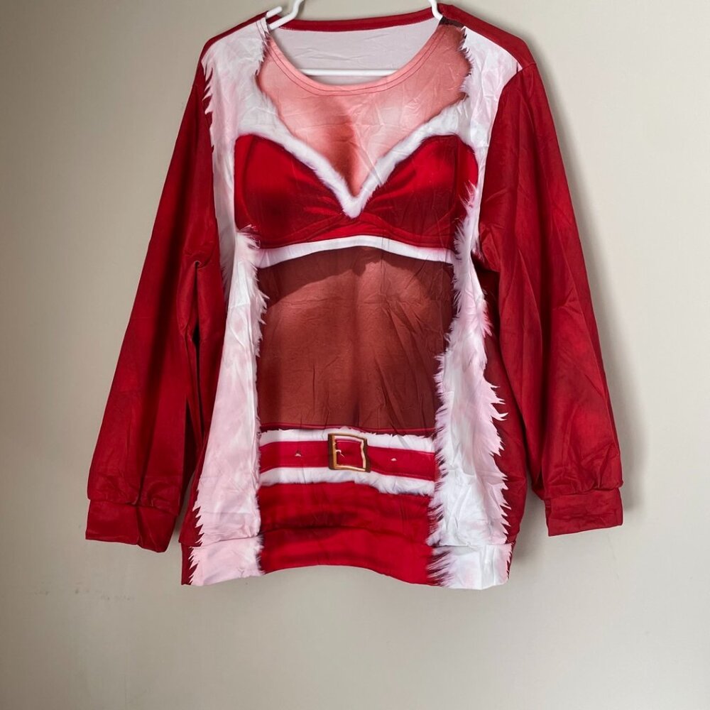 Santa Costume Print Long Sleeve Top